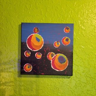 10 x 10 Soap Bubbles Painting Acrylic Paints on Canvas