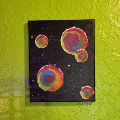 8 x 10 Soap Bubbles Painting Acrylic Paints on Canvas