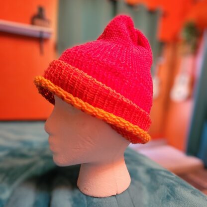 Pink and Orange Summer Weight Beanie - Image 2