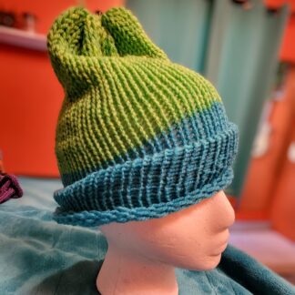 Green and Blue Summer Weight Beanie
