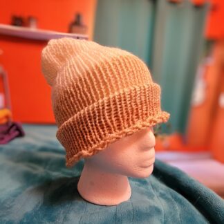 Cream and Beige Summer Weight Wool Blend Beanie