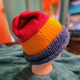 Pink Gold and Blue Pansexual PRIDE Medium Weight Beanie
