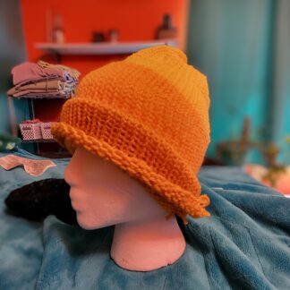 Buttercup Yellow Gold Medium Weight Handcranked Beanie