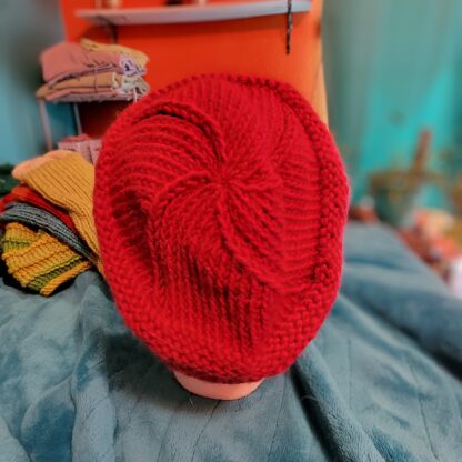 Pink Hand-Knit Beanie - Image 2