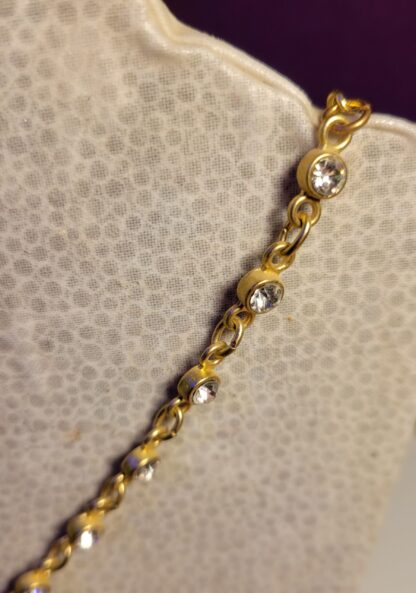 Purple Mirrored Necklace on Gold Toned Cup Chain - Image 2