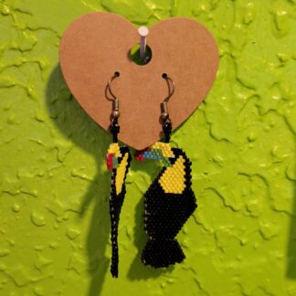 Toucan Brick Stitch Earrings Beading Pattern