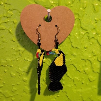 Toucan Brick Stitch Earrings Beading Pattern