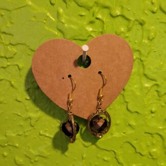 Gold and Purple Crystal Drop Earrings