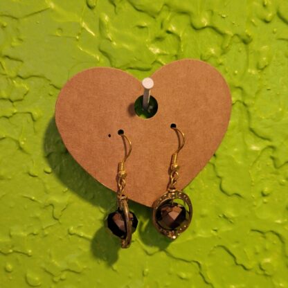 Gold and Purple Crystal Drop Earrings