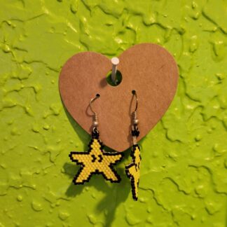 Brick Stitch Beaded Star Earrings