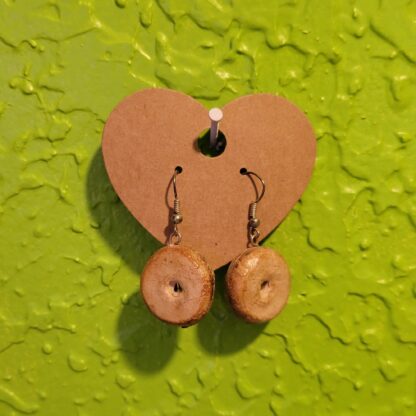 Polymer Clay Toasty Bagel Earrings Miniature Food Jewelry