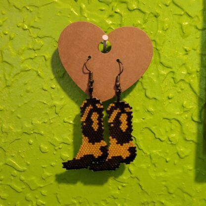 Cowboy Boot Brick Stitch Earring Beading Pattern