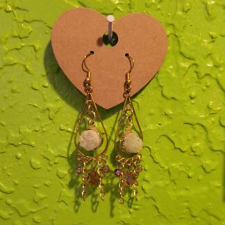 Gold Toned Chandelier Druzy Earrings