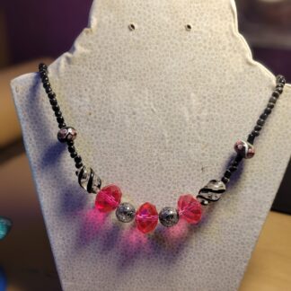 Beautiful Hot Pink Crystal Necklace 20 Inches