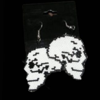 Brick Stitch Realistic Skull Earring Beading Pattern