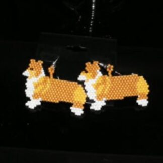 Corgi Dog Brick Stitch Beading Earring Pattern