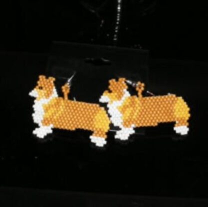 Corgi Dog Brick Stitch Beading Earring Pattern