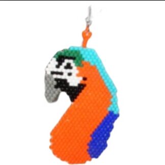 McCaw Parrot Brick Stitch Earrings Beading Pattern