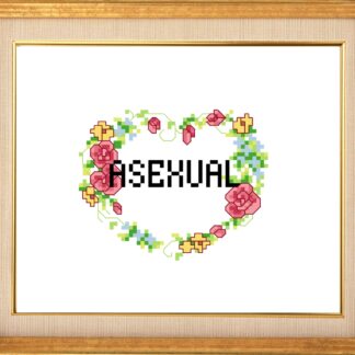 Asexual Floral Cross Stitch Pattern Digital Download ONLY