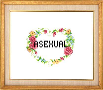 Asexual Floral Cross Stitch Pattern Digital Download ONLY