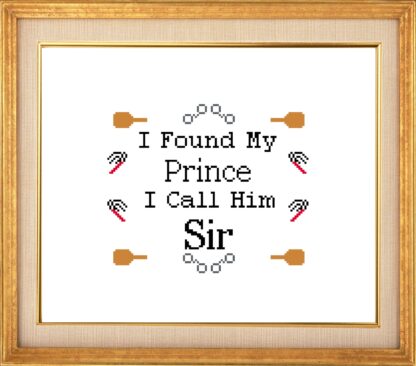 Found My Prince I Call Him Sir KINKY Cross Stitch Pattern Digital Download ONLY
