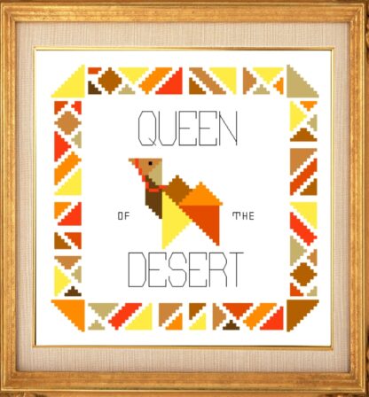 Geometric Tangram Queen of the Desert Cross Stitch Pattern Digital Download ONLY