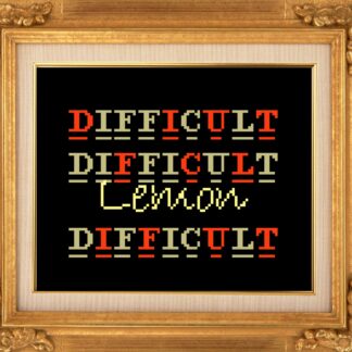 Difficult Difficult Lemon Difficult Cross Stitch Pattern Easy Stitching Digital Download ONLY