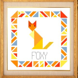 Geometric Tangram Foxy Fox Cross Stitch Pattern Digital Download Digital Download ONLY