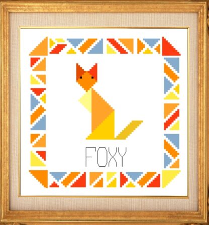 Geometric Tangram Foxy Fox Cross Stitch Pattern Digital Download Digital Download ONLY