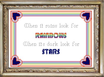 Look for Rainbows Cross Stitch Pattern Colorful Fun Cheerful Stitching Digital Download ONLY