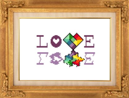Reflections of Love Cross Stitch Pattern Rainbow Hearts Digital Download ONLY