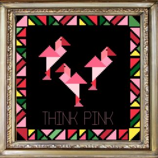 Geometric Flamingo Think Pink Beginner's Cross Stitch Pattern Digital Download ONLY