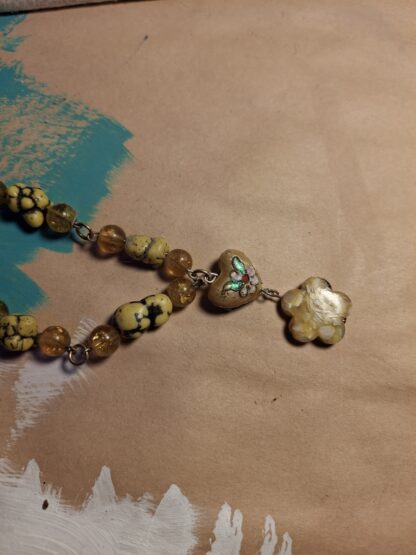 Yellow Cloisone Flower Necklace - Image 3