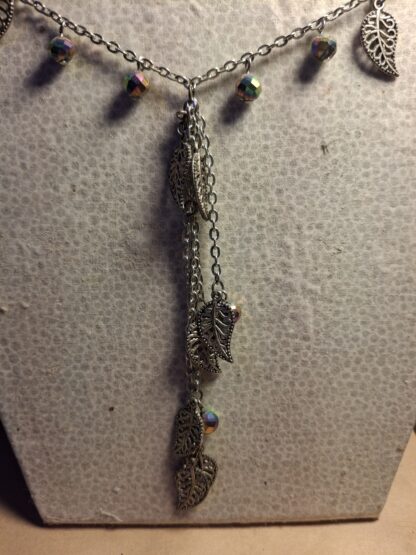Silver Leaves Dangle Necklace - Image 2