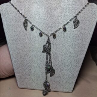 Silver Leaves Dangle Necklace
