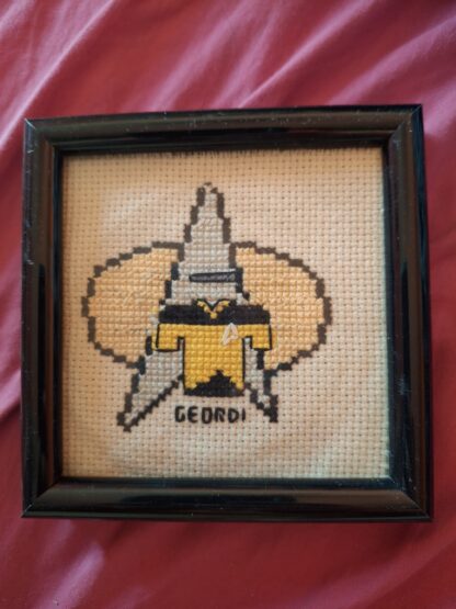 TNG Geordi Finished Cross Stitch