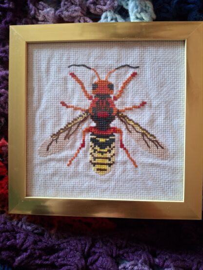 Completed Wasp Cross Stitch