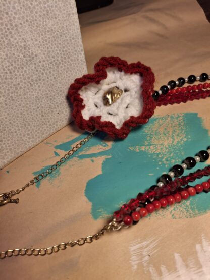 Crochet Beaded Asymmetric Necklace - Image 3