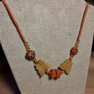 Orange Butterfly Necklace